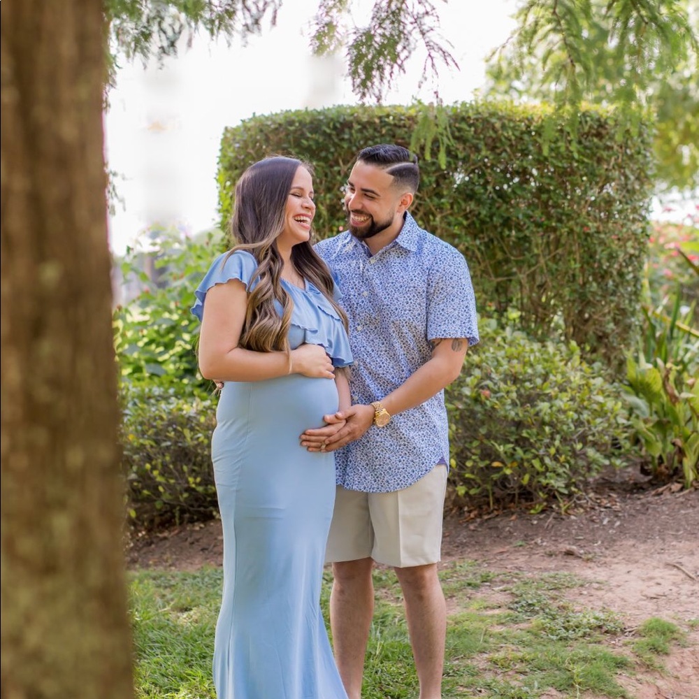 Maternity light blue dress